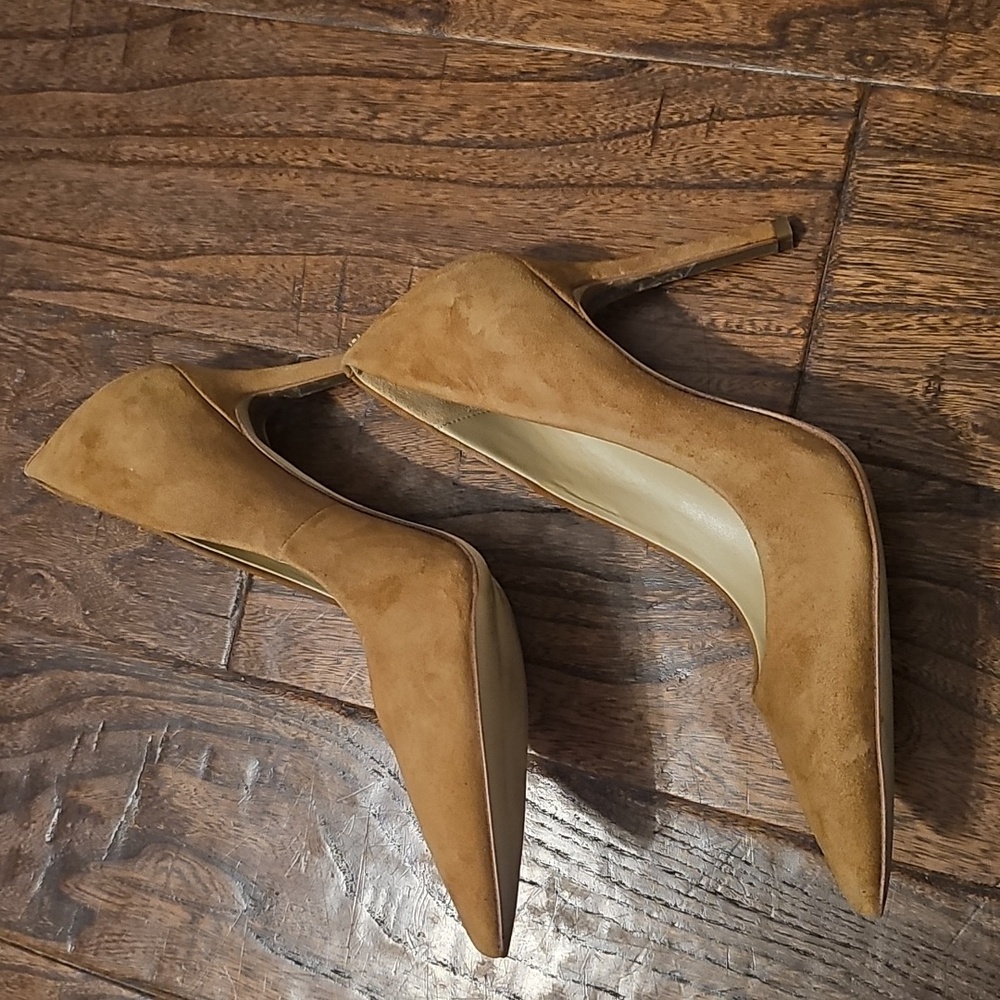 Sam Edelman Hazel Pointed Toe Pumps Tan Suede Women's Heels - Picture 3 of 5